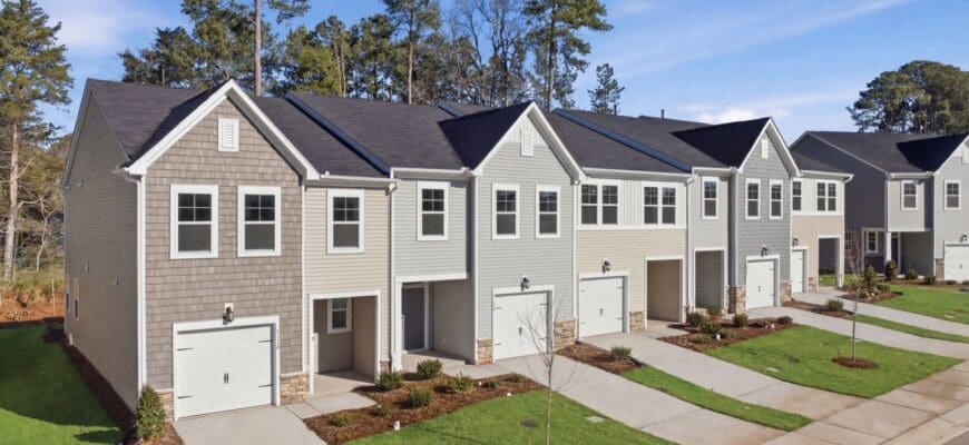 Exterior view of some of the townhomes at ABODE Stella View